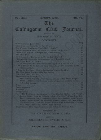 The Cairngorm Club Journal No 72 cover
